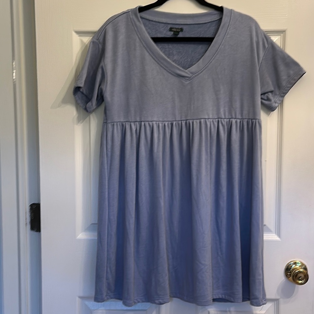 Terry Cloth Tiered Vneck Dress